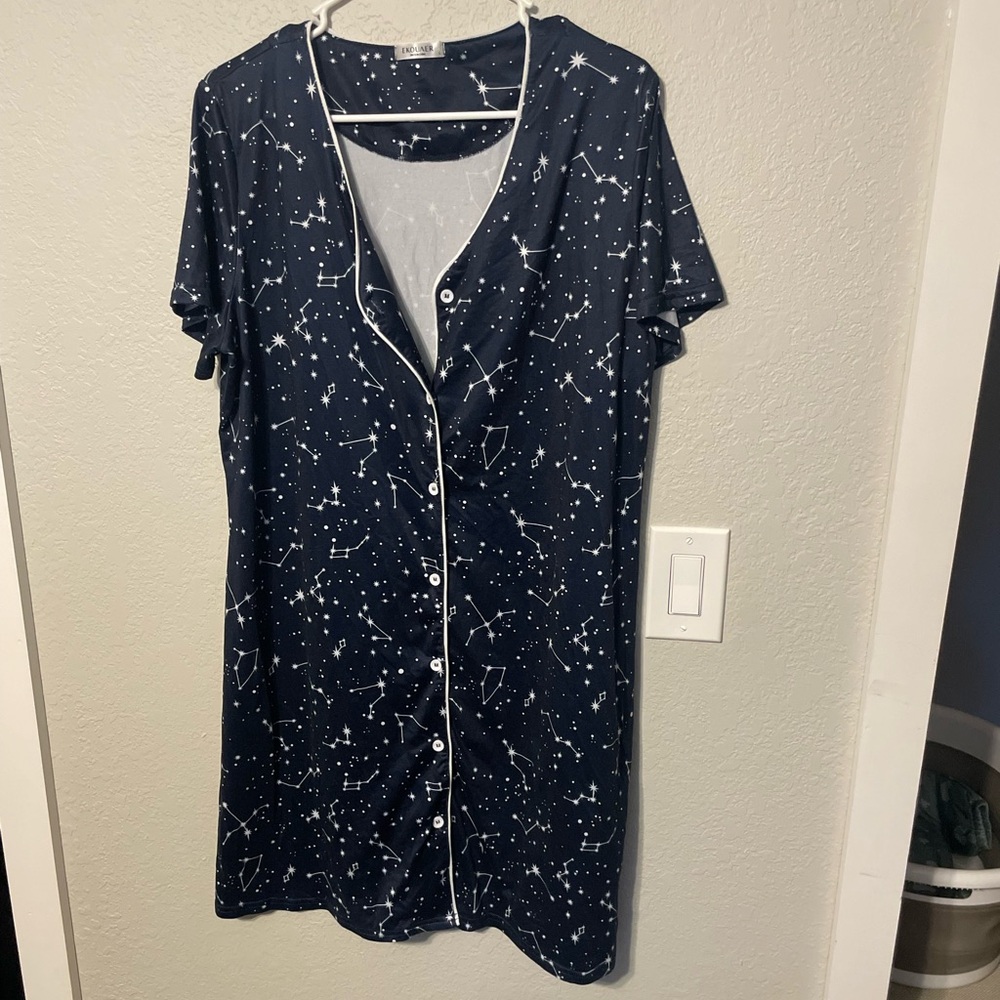 Ekoauer Button Up Night Gown